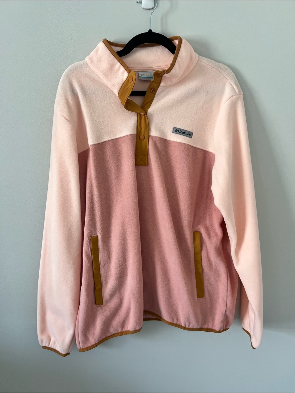 Columbia Pink and Mustard Fleece Pullover